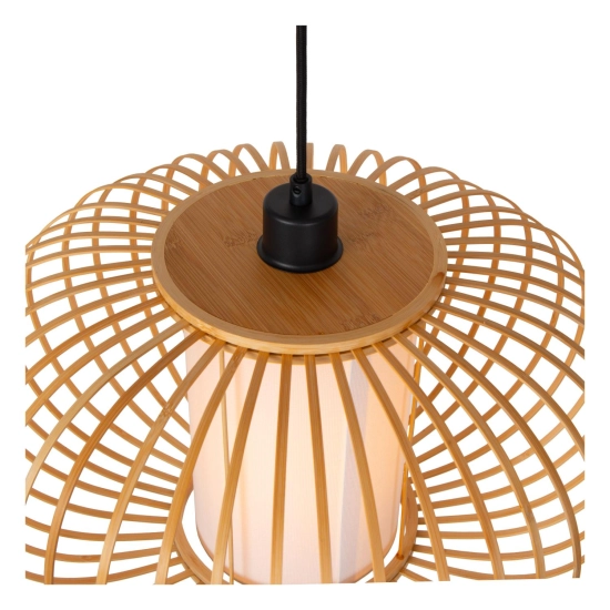 THULINE - Lampa wisząca - Ø 60 cm- 1xE27 - Light Wood Look - Essential 05457/60/72 LUCIDE